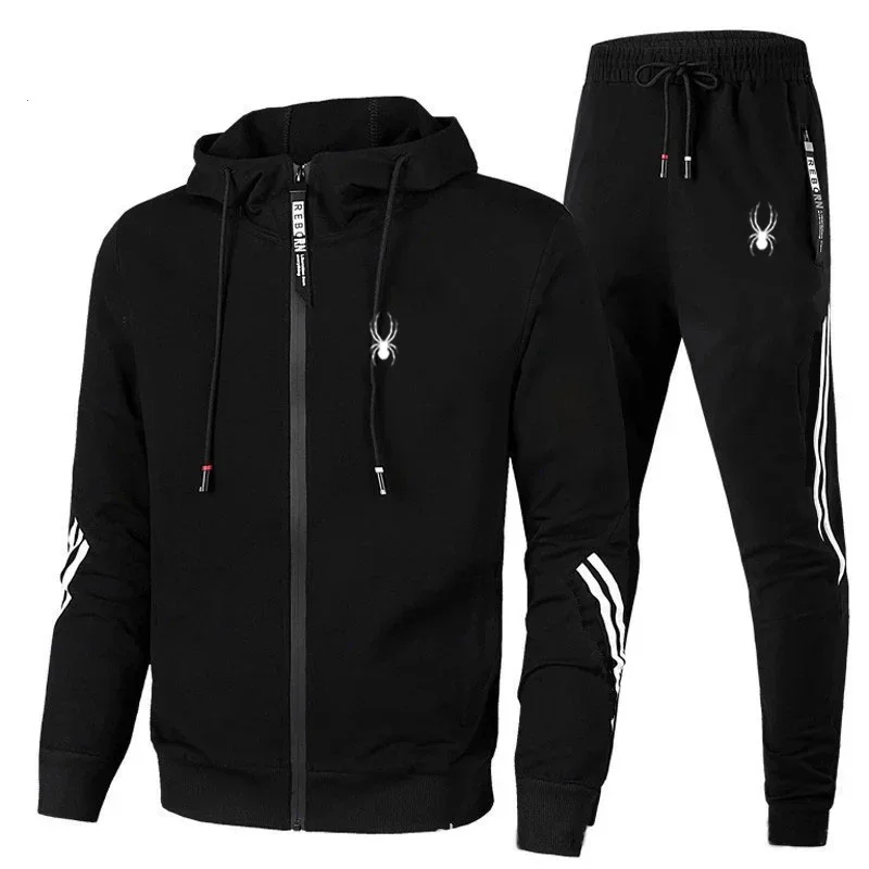 

Spring Autumn Men Tracksuits Sets Long Sleeve Hoodie+Jogging Trousers 2 Piece Fitness Running Suits Sportswear Casual Clothing