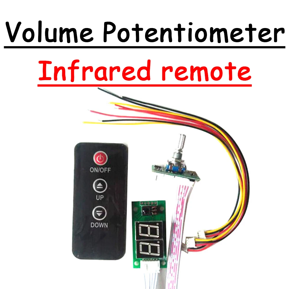 

Double Digital Potentiometer Remote control volume potentiometer with led display + Infrared remote for power Amplifier audio