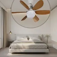 Accueil E26 E27 LED ventilateur de plafond lumière télécommande sans fil avec gradation continue veilleuses ventilateur intelligent pour chambre bureau étude 3