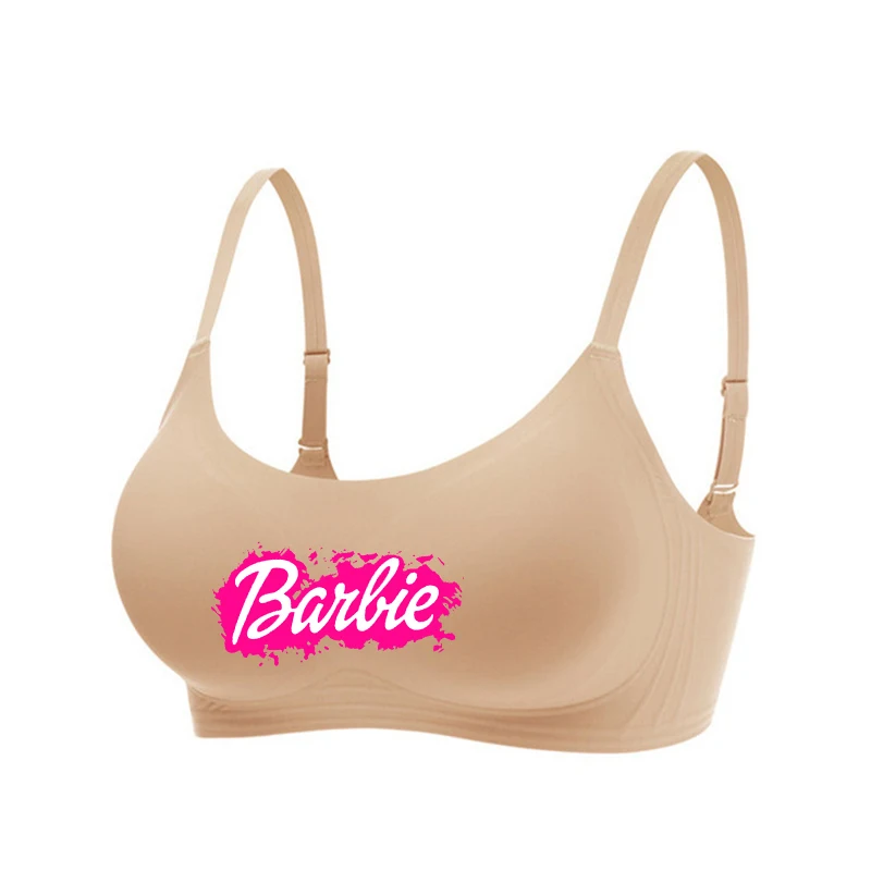 New Women Summer Barbie Underwear Kawaii Girls Push Up No Steel Ring  Seamless Bra Vest Anime Soft Intimates Short Tube Tops Gift