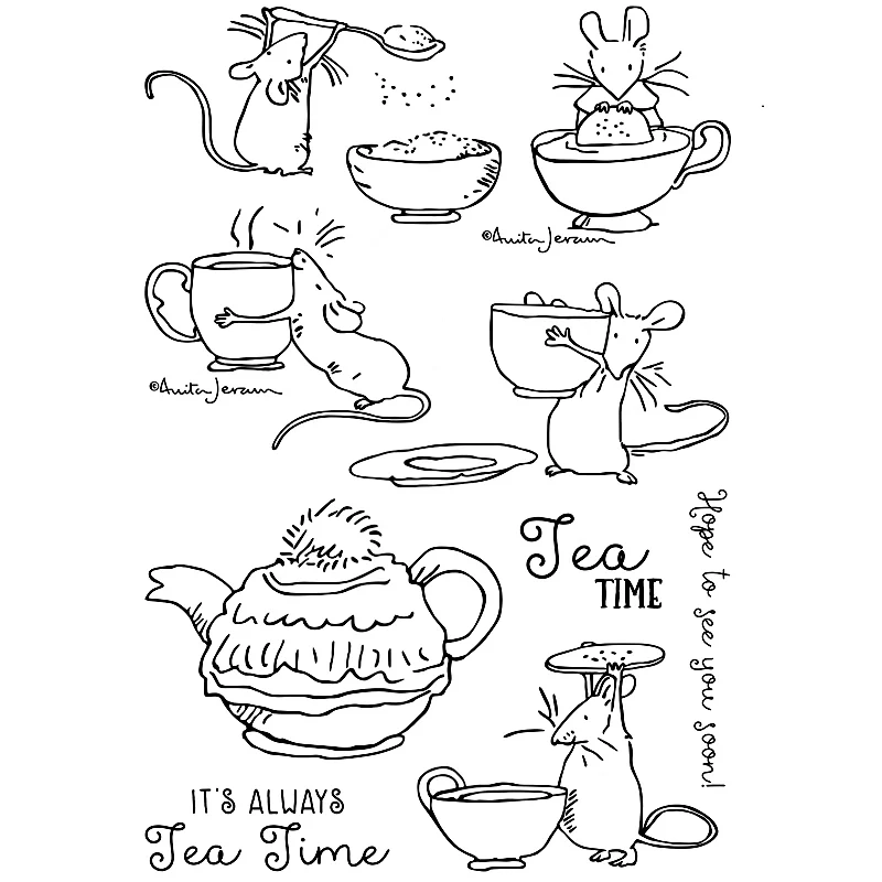 

Металлические штампы и прозрачные штампы Tea Time Fun, восхитительная мышь, скрапбукинг, бумажный нож, форма, лезвие, перфоратор, трафареты, штампы 33