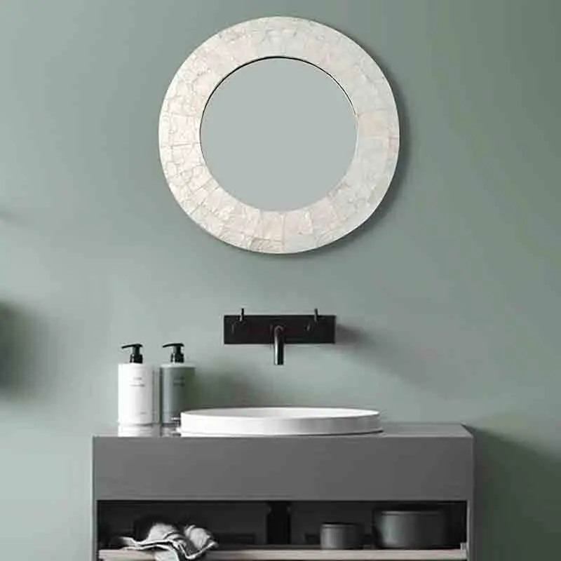 

Vintage Aesthetic Wall Mirror Art Luxury Living Room Round Decorative Mirrors Nordic Shower Espejos Para Maquillaje Decoration