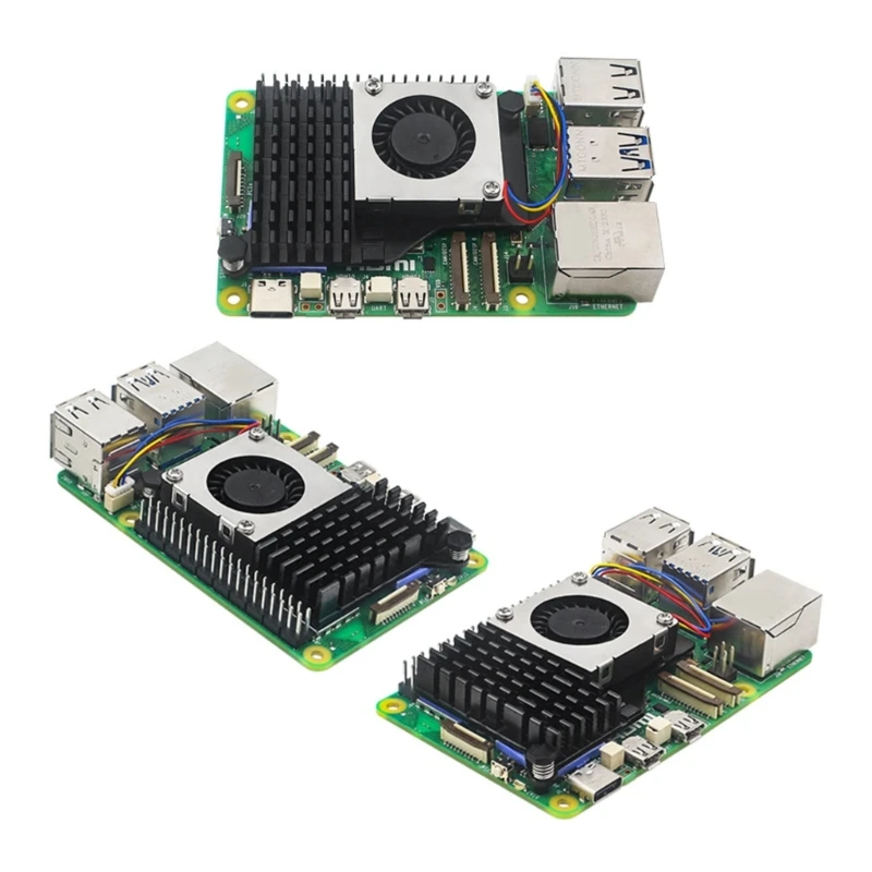 

For RPi 5 Active Coolers Active Cooling Software Control Cooling Heatsinks with Adjustable Speed Cooling Fan
