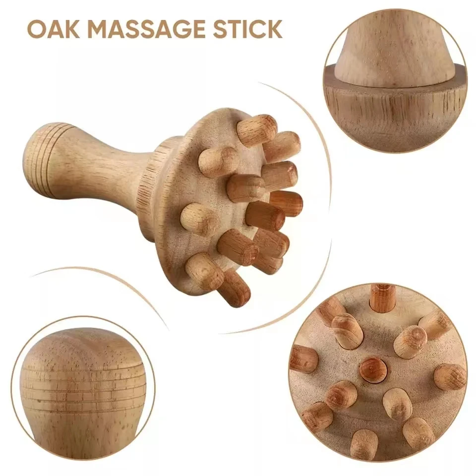 ZONGKUNG 1PCS Wooden Therapy Massage Sets Pain Relief Anti Cellulite Body Slimmling Gua Sha Back Massager Maderoterapia Corporal 6