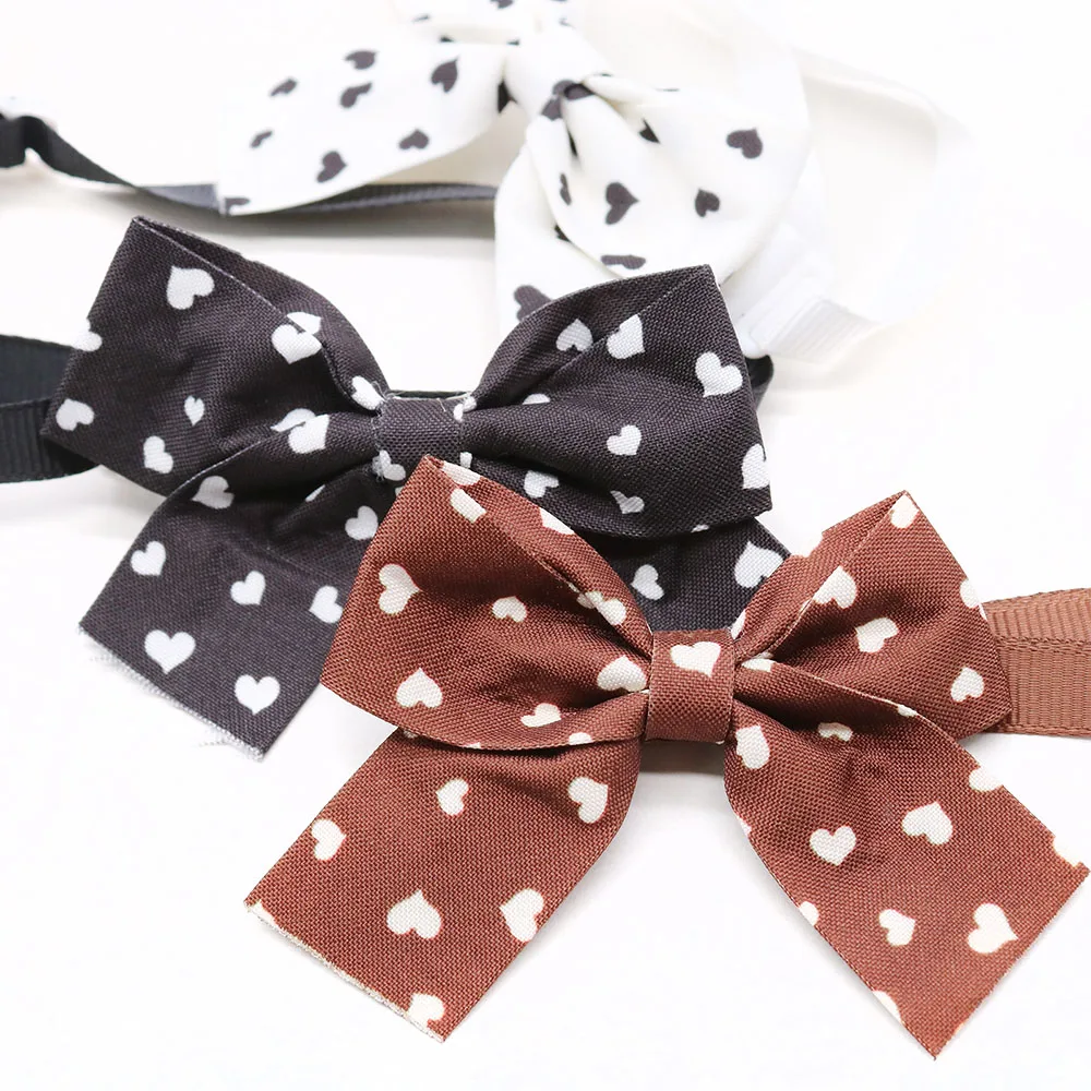 10PCS Heart Print Dog Bow Ties Adjustable Puppy Bowties Small Pet Bows Collars For Dogs and Cats Fashion Dog Grooming Supplies 6