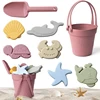 Summer Beach Bucket Toy Water and Sand Playing Toys Soft Silicon Sand Set Beach Game Parent-Children Interactive Tools 4-6 Years 4