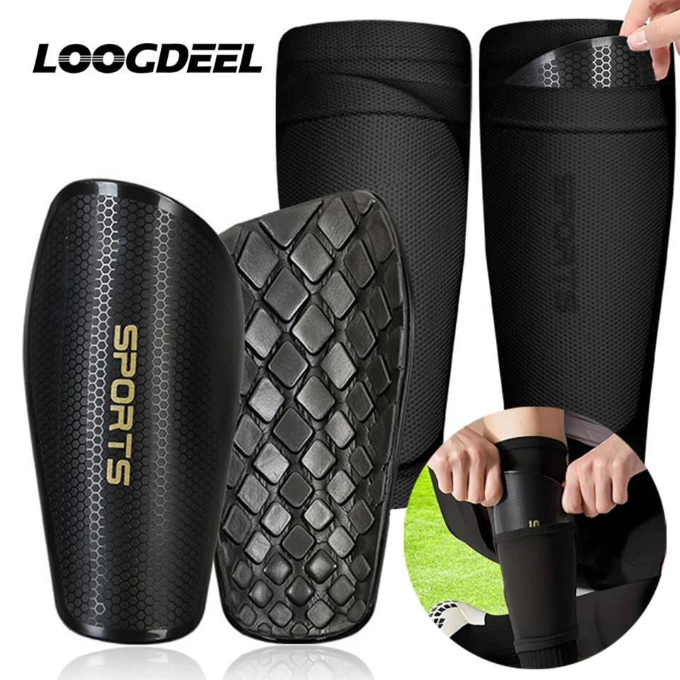 Soccer Shin Guards LOOGDEEL Kids Youth Adults Legging Support Sleeves With Optimized Insert Pocket Football Shin Protect Board