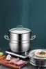 Steel Steamer Pot 2 Tier Food Steamer for Cooking Multipurpose Cookware with Tempered Glass Lid for Veg 4