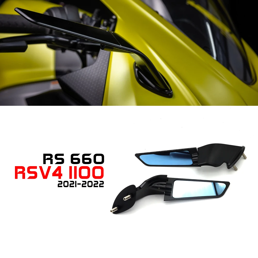 

RS660 Accessories for Aprilia RS 660 RSV4 V4 1100 2021-2023 Motorcycle Stealth Mirrors Adjustable Sports Winglets Aluminum