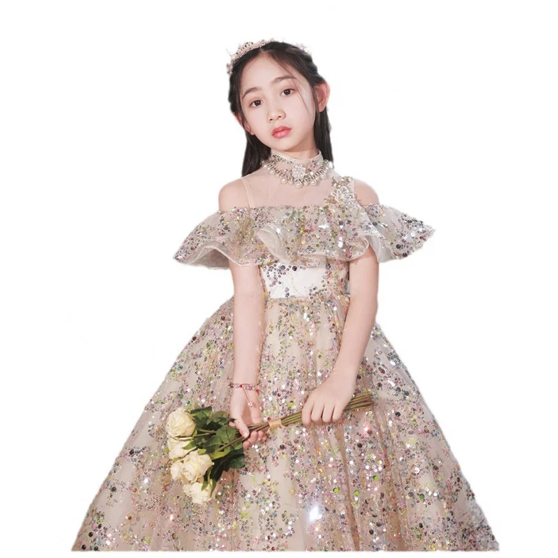 فستان سهرة للفتيات فستان الأميرة فتاة صغيرة خفيفة...