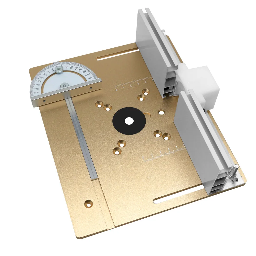 C8 Aluminum Router Table Insert Plate W/ Miter Gauge for Woodworking Benches Table Saw Multifunctional Trimmer Engraving Machine
