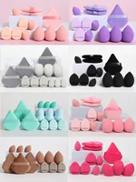 A 12 Piece Set of Versatile Makeup Sponges, Consisting of 3 Loose Powder Puffs, 3 Mini Cushion Powder Puffs, 3 Beauty Eggs, and 1