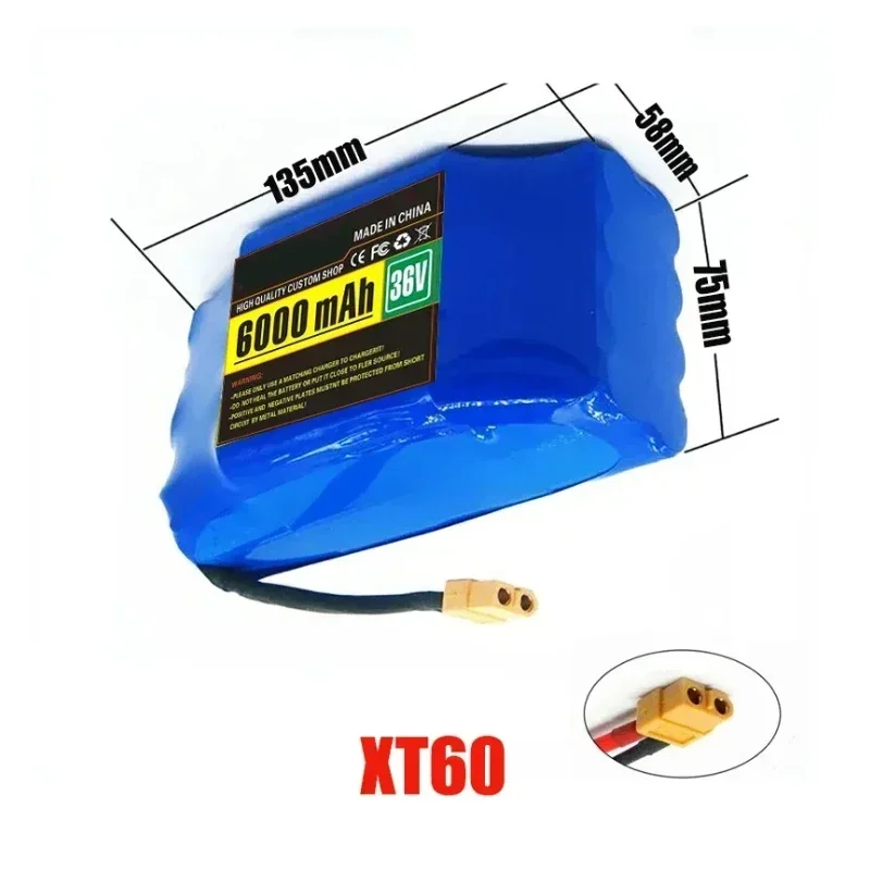 Genuine 7000Ah Battery Packs Rechargeable Lithium Ion 36V Battery for Electric Self Balancing Scooter HoverBoard Unicycle 10s2p 4