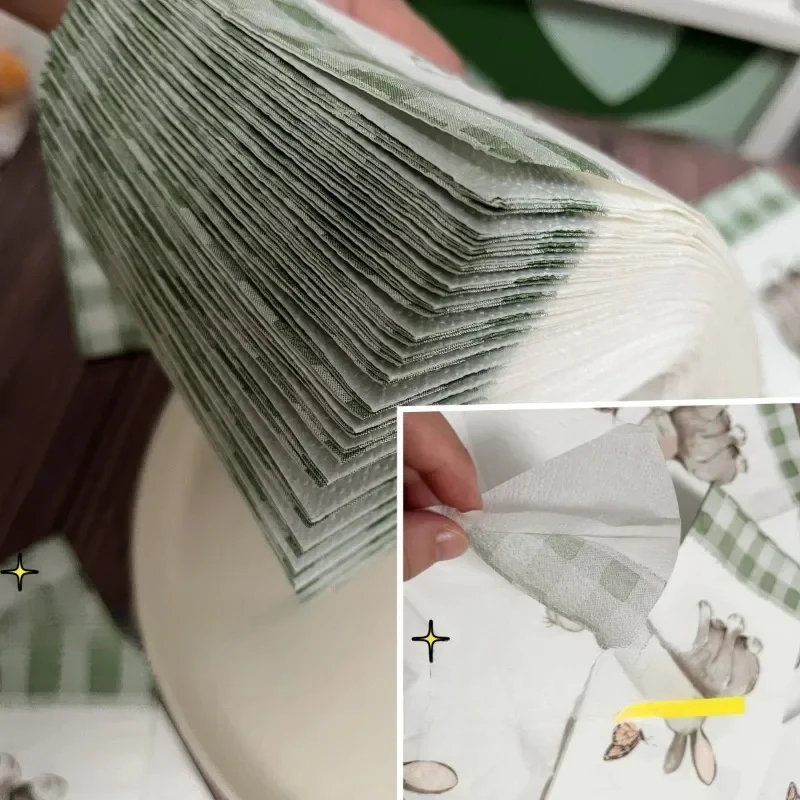 Easter Bunny Printed Napkins Butterfly Bone Bart Paper Birthday Party Decorations Disposable Colorful Decorative Printed Napkin