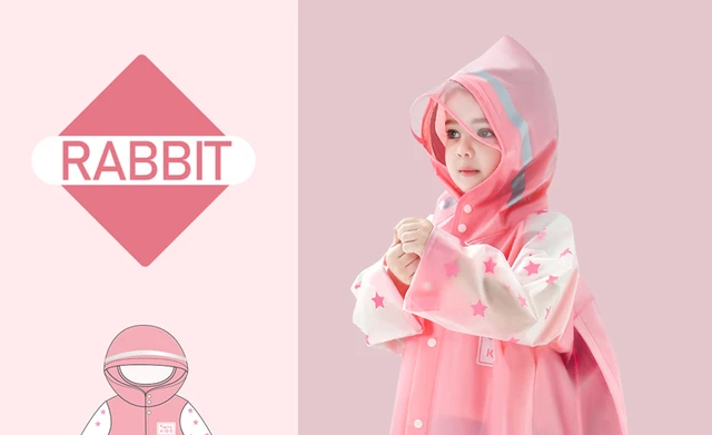 Impermeabile Bambini Coniglio Trasparente - Poncho In Eva, Con Cappuccio, Scuola - Foto 5