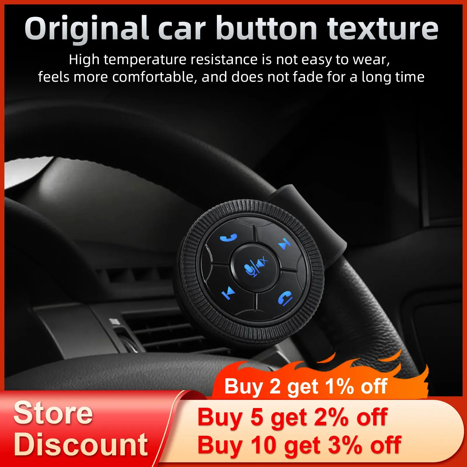 Pulsante di controllo del volante dell'auto senza fili a 6 tasti per autoradio DVD GPS Unità principale di navigazione multimediale Pulsante di controllo remoto - Image 2