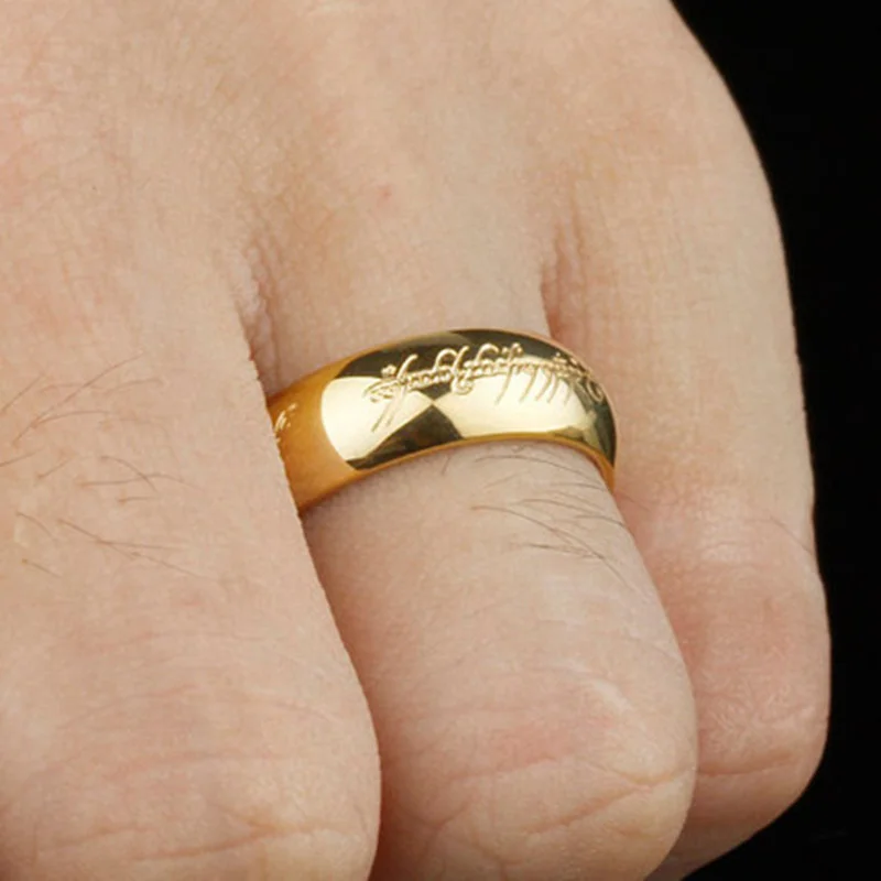 One Ring of Power 3D Carved Refined Wedding Ring Lovers Women Men Fashion Jewelry Celebrity Men's Domineering wedding rings couple rings fashion rings fashion ring finger rings