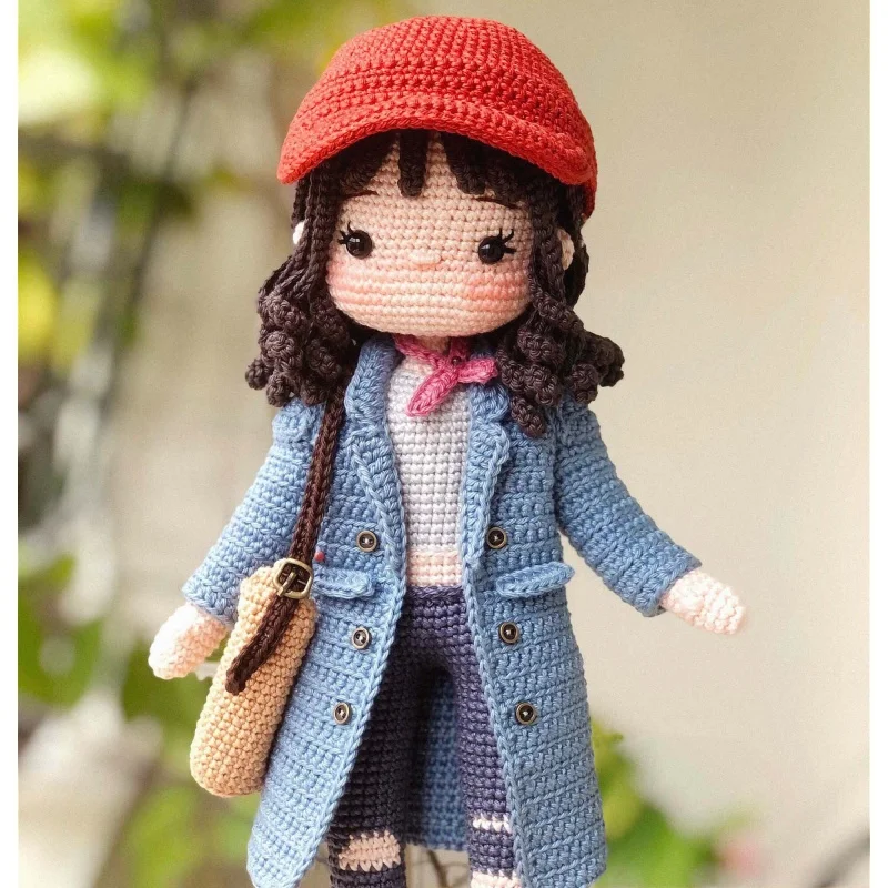 Crochet Girl Doll Amigurumi Doll Pattern DIY Hook Crafts Crochet Material Set Kit With Instruction In English Girl Children Gift