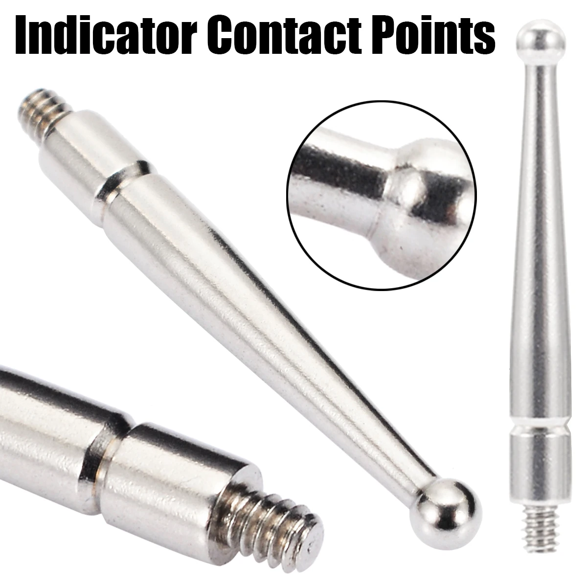Carbide Contact Points For Dial Test Indicator Long Rod  Stem M1.6 Thread Shank 