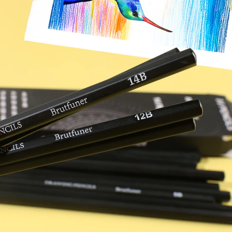 Premium 12/14/37pcs Graphite Drawing Pencils Sketch Set Kit 4H-12B