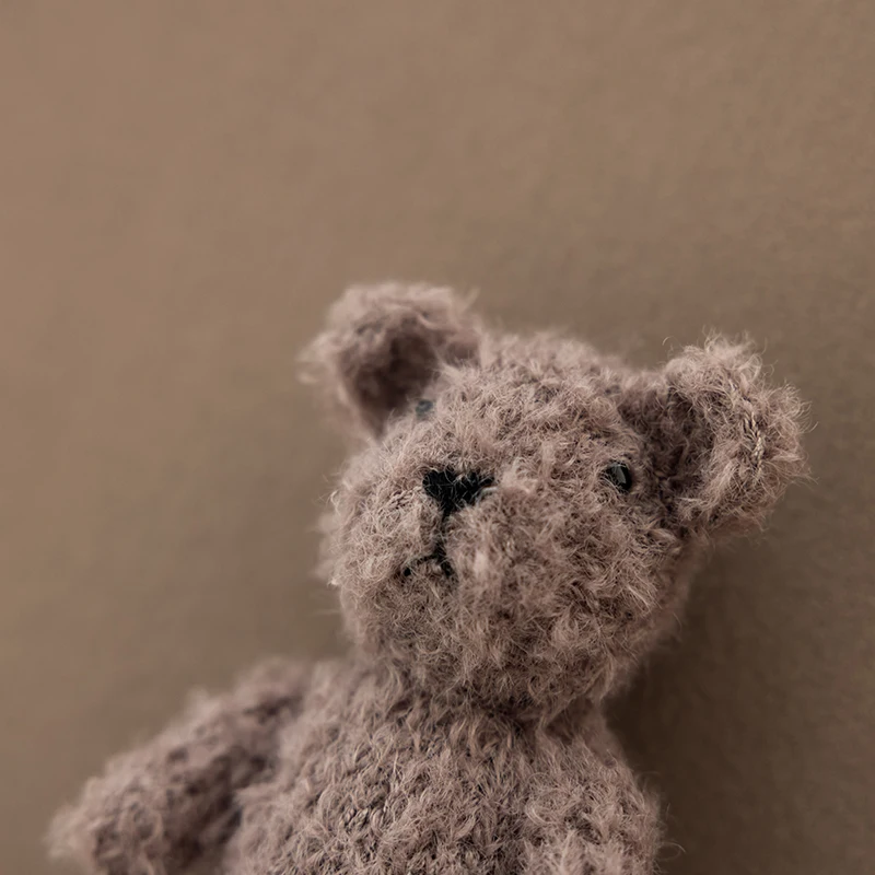 사랑스러운 곰 인형 풍선 소품,  사진 장식, 수제 니트 동물,  장난감, 다크 브라운 모헤어 인형, 스튜디오 촬영