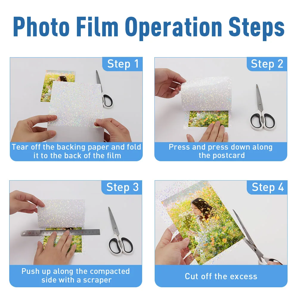 Lamination film 50Sheets A4 Cold Laminated Holographic Sand Foil Glitter Glass Hot Stamping On Photo