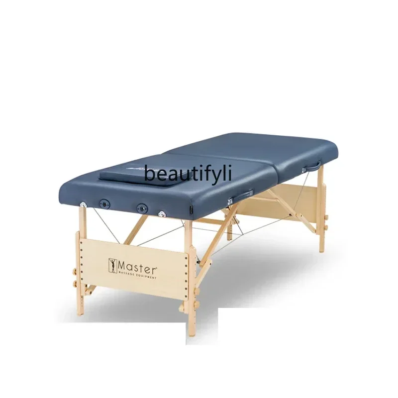 Folding Massage  Physiotherapy Bed Solid Wood Facial Bed Massage Table Folding Facial Bed Household Portable