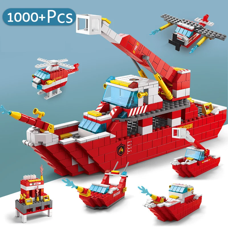 

City Creative Marine Fire Rescue 6-in-1 Rescue Boat Model Building Blocks Bricks Toys Gifts