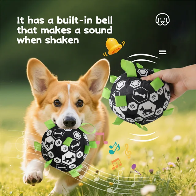 New Pet Bell Sound Toy Ball Dog Outdoor Interactive Training Play Football 3