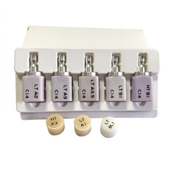 5 Pcs/box C14 HT/LT Dental Lithium Dislicate Blocks Ceramic Block For Sirona System