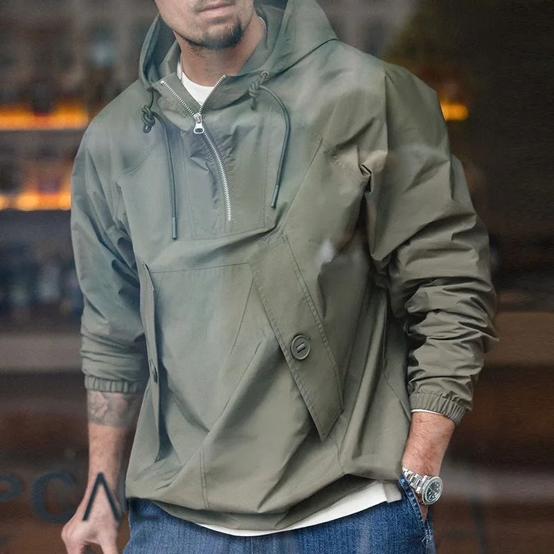 

High-quality polyester windproof hoodie outdoor bicycle tactical outdoor jacket, mountaineering waterproof jacket