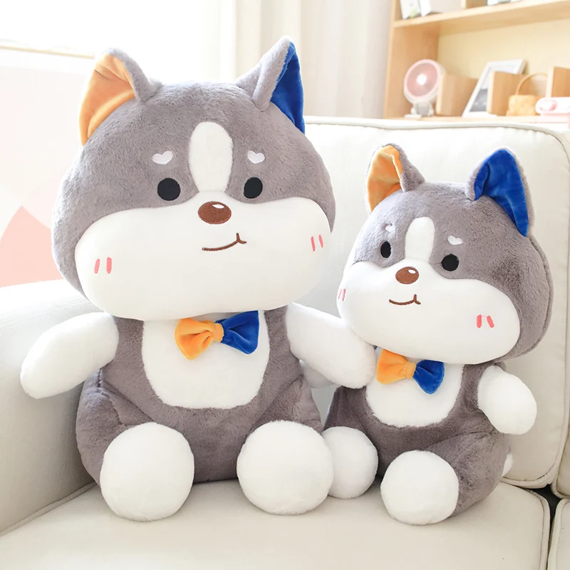 Kawaii Siberian Husky Dog Plush Doll Cartoon Stuffed Animal Plushies Pillow Cute Soft Kids Peluches Toys for Girls Boys Gifts