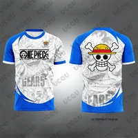 Maillot de football imprimé One Piece Anime Luffy Gear 5 pour hommes, T-shirt de Cosplay décontracté à séchage rapide, hauts de sport pour enfants/adultes, nouvelle collection d'été 4