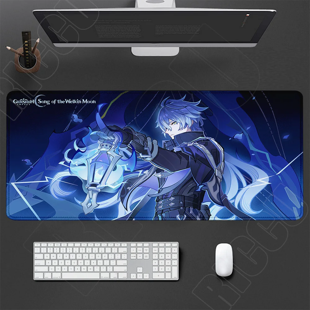Large Genshin Impact Gaming Desk Mat - Extended Mouse Pad and Keyboard Surface