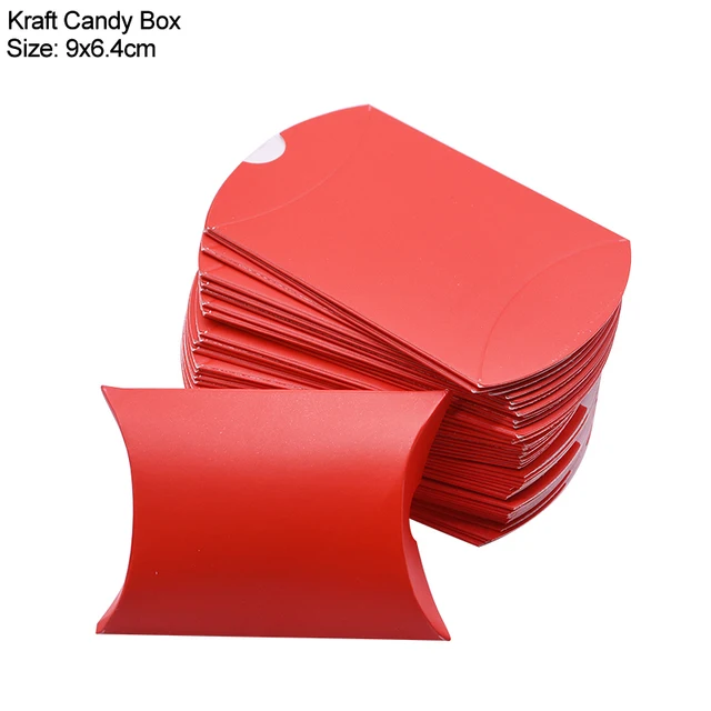 10/20/30Pcs Pillow Candy Box Kraft Paper Christmas Gift Packaging Boxes Candy Bags Wedding Favors Birthday Party Decorations Style8