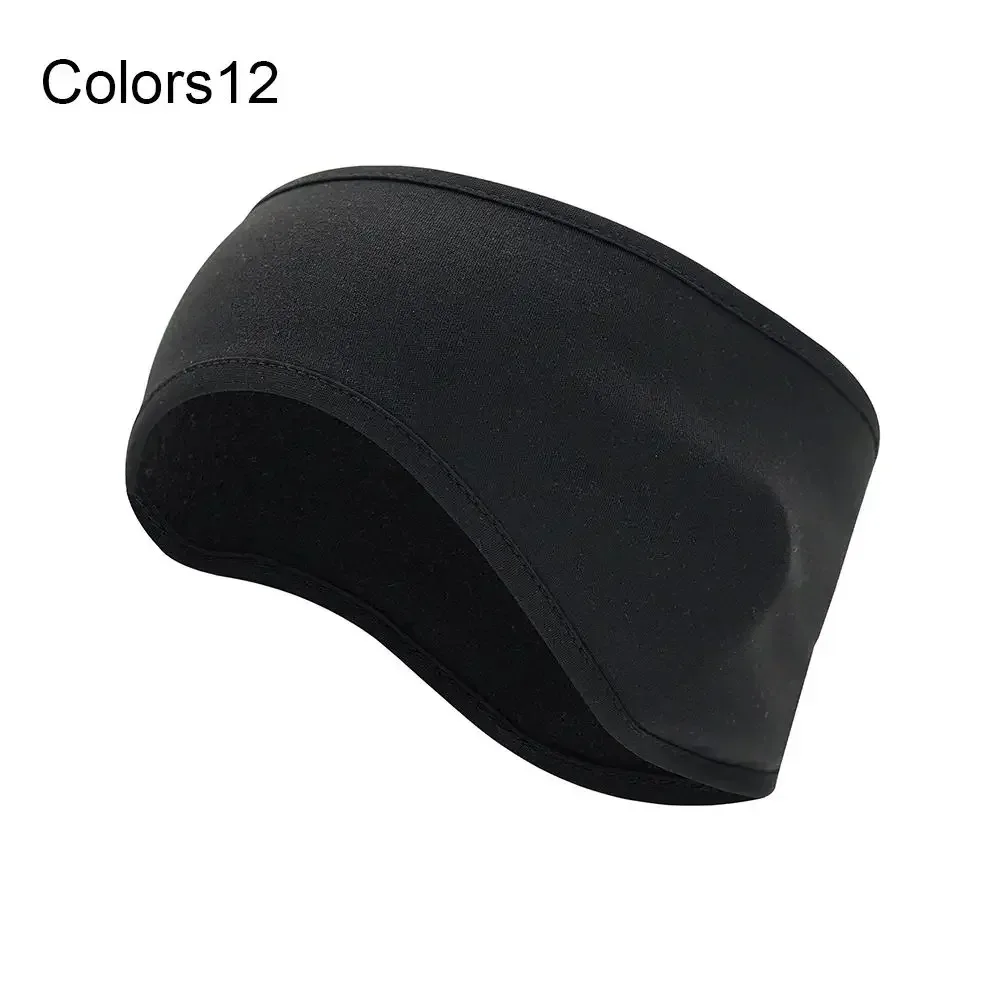 Winter Warmer Headband Breathable Windproof Sweatband Fleece Ear Cover Warmer Outdoor Sports Cycling Running Elastic Headwear