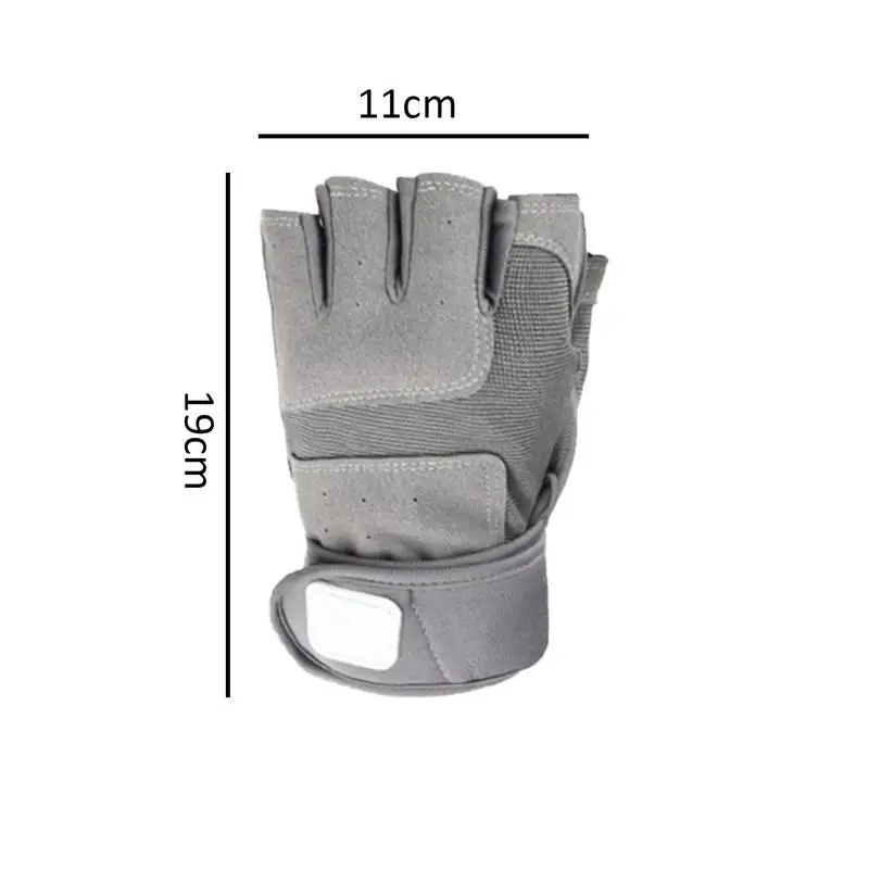Fingerless Work Gloves Adjustable Wrist Gym Gloves Anti Slip Reinforced Palm Hand Out Mittens For Hunting Cycling Climbing 6