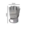 Fingerless Work Gloves Adjustable Wrist Gym Gloves Anti Slip Reinforced Palm Hand Out Mittens For Hunting Cycling Climbing 6