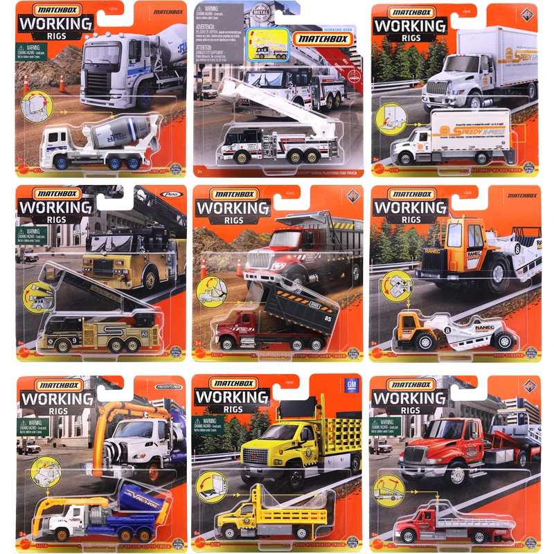 

Matchbox Working Rigs International MV Box Truck MBX Mobile Crane Road Grader Durastar Truck Metal Diecast Model Cars Toy N3242