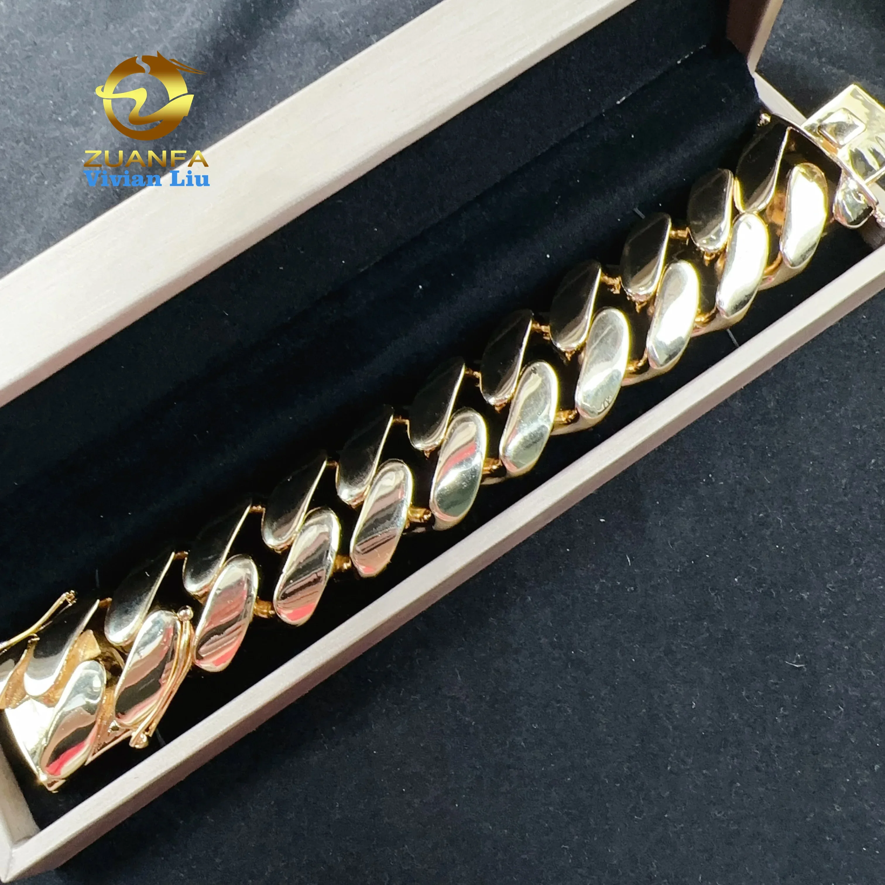 남성용 빅 사이즈 쿠바 팔찌, 힙합 쥬얼리, 황동 18K 리얼 골드 도금, 쿠바 링크 체인, 30mm