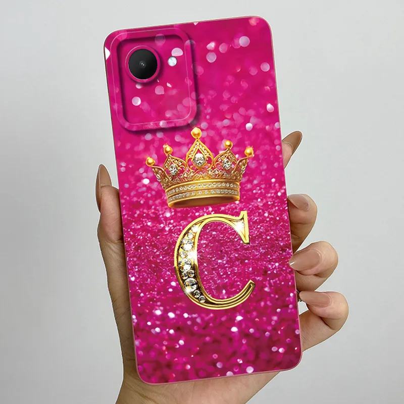 Crown Letters Soft Case with Camera Protection - Stylish Back Cover