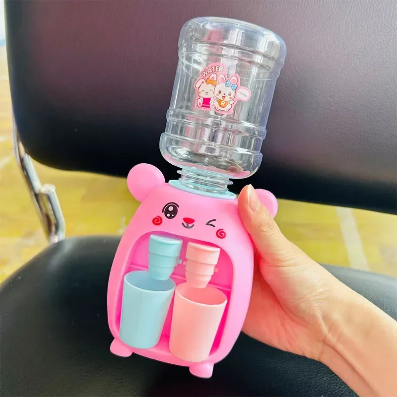 Children Cute Capybara Water Dispenser Toy with Dual Cup Cartoon Cold/Warm Water Juice Drinking Fountain Simulation Kitchen Toys