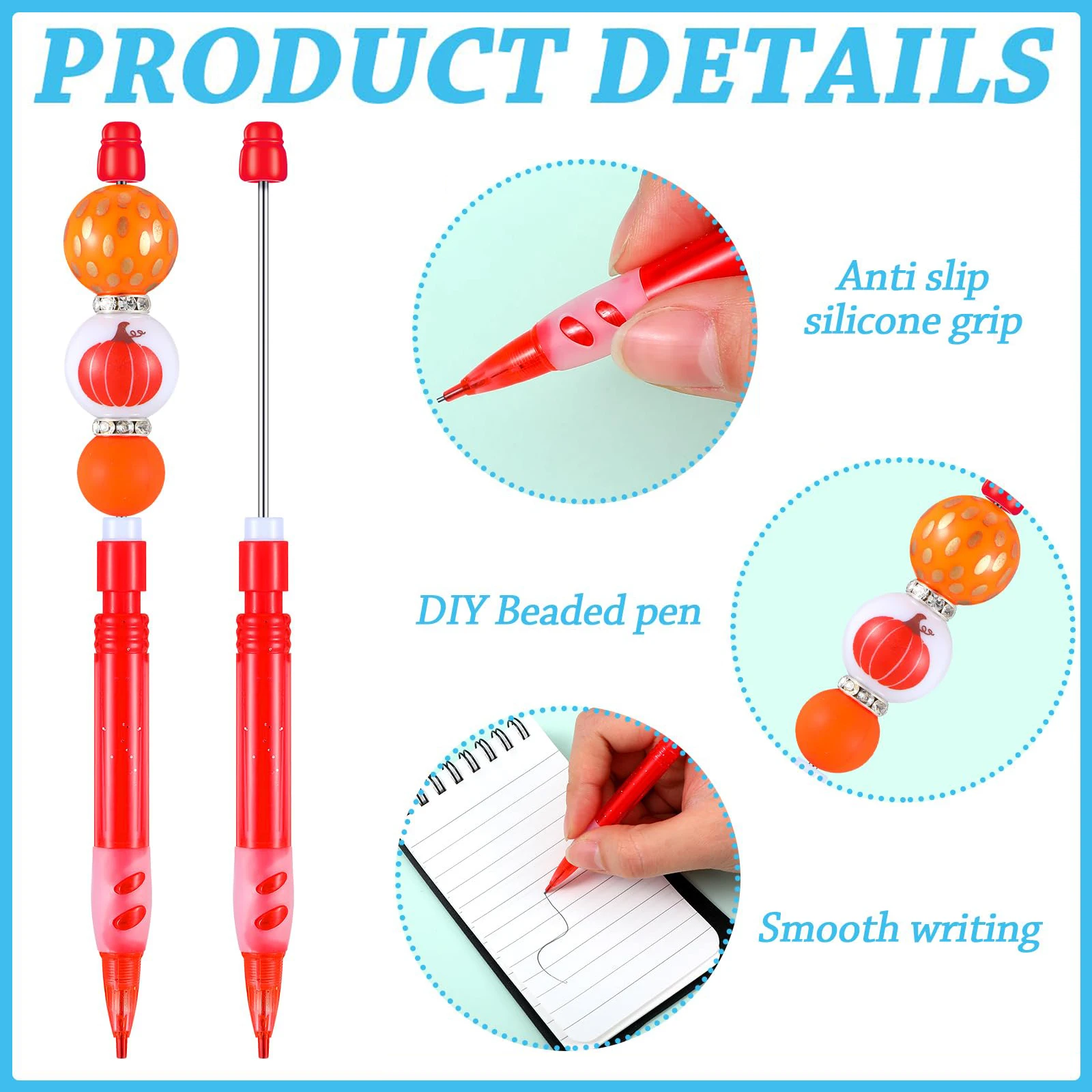36Pcs Beaded Pencil for Students Non Sharpening Pencil 0.5 Non Refilling Beadable Automatic Cute Writing Pencil Wholesale 4