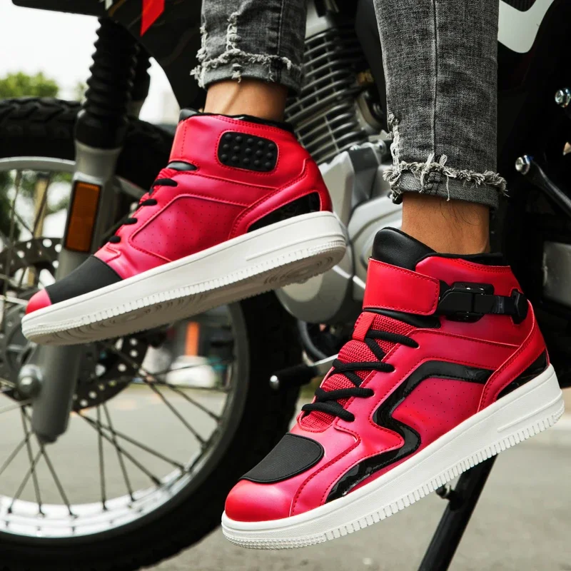 Men Boots Motorcycle Casual Shoes Microfiber Waterproof Anti-slip Outdoors Travel Equipment Sneakers Motorcycle Shoes Riding safety shoes motorcycle shoes mens shoes motorcycle boots