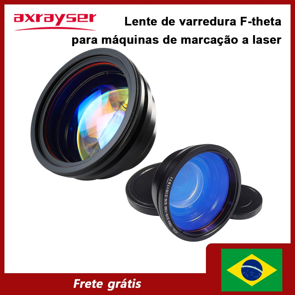 Lente de varredura Axrayser F-theta 1064nm 70x70 F100 - Lente de campo 500x500 F650 para sistema Galvo de laser de fibra YAG