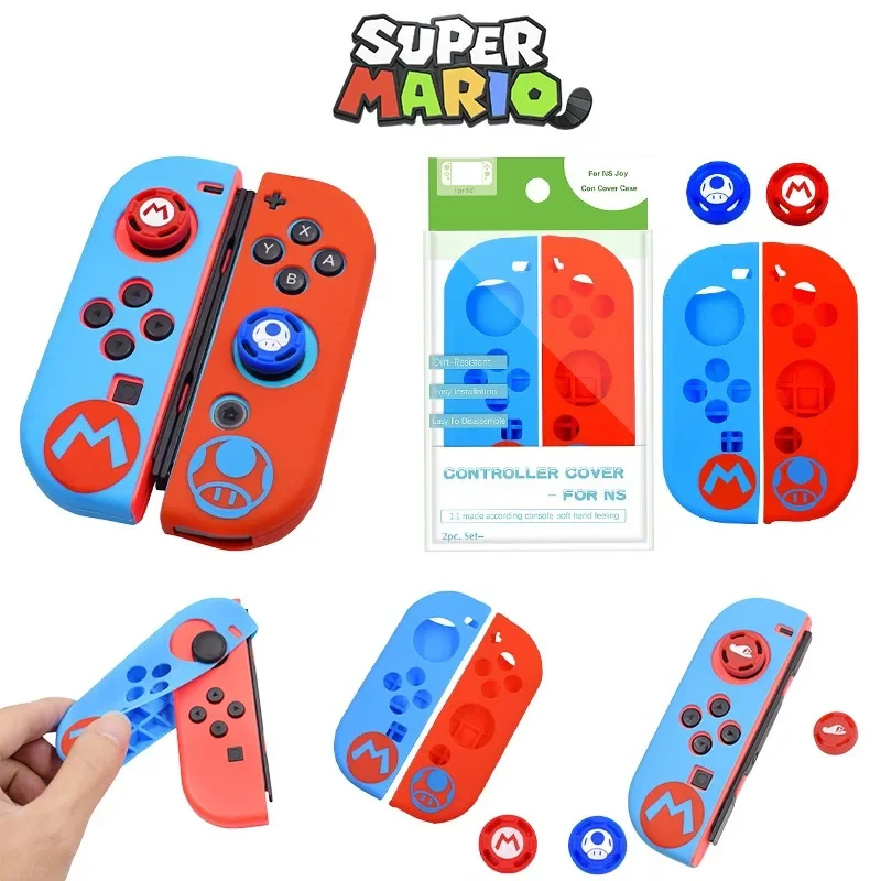 Super Mario Silicone Thumb Stick Grip Joystick Cover Per Nintendo Switch Ns Joy Con Controller Shell Accessori Per Console Di Gioco