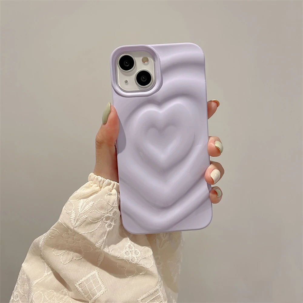 3D Heart Love Candy Color Shockproof Phone Case For iPhone