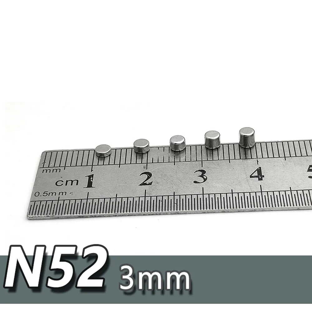 N52 Magnet 3x1mm 3x1.5mm 3x2mm 3x2.5mm 3x3mm 3x4mm Strong Magnetic Small Round Disc Block Rare Earth Neodymium Magnets 20pcs