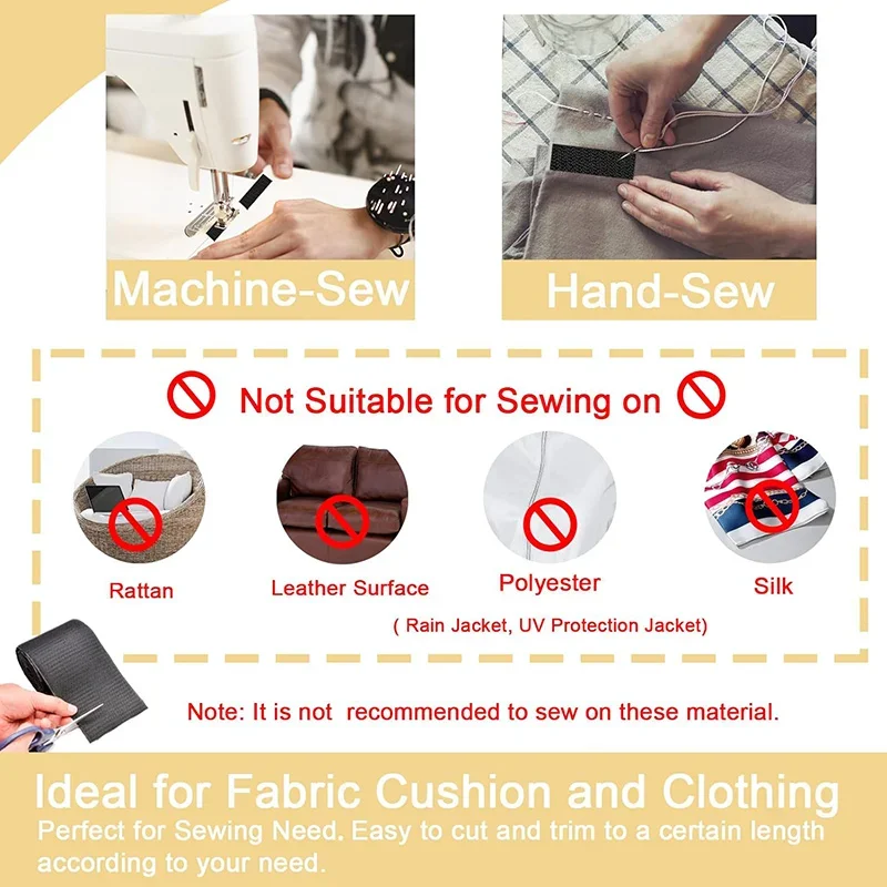 Premium Sew-On Hook and Loop Fastener Tape for Crafts and DIY Projects | Super Soft Loop Fabric | Multiple Widths Available