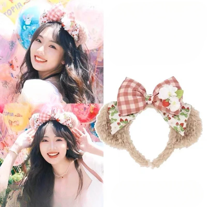Disney Duffy Bow Headband Cute Kawaii Mickey Minnie Fashion Toys Sweet Heart Fashion Trend Headwear Christmas Gift